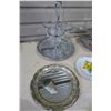 Image 2 : 3 Decorative Dishes, 2 Serving Trays, 1 Silver Coated Steel Serving Plate