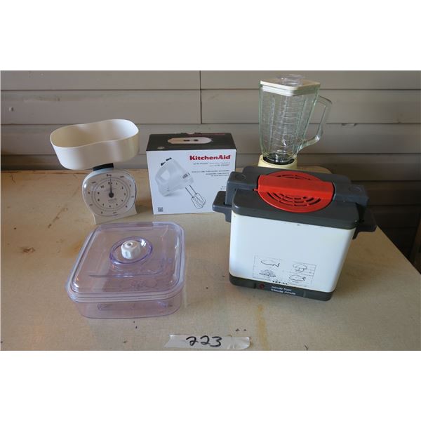 Kitchen Supplies - Deep Fryer, Hand Mixer, Kitchen Scale, Osterizer Blender, Marinator/Vacuum Sealer