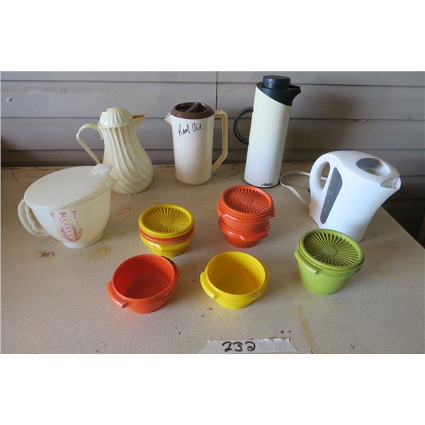 2X Decanter, Pitcher, Electric Kettle, Tupperware Bowls X7 with Lids