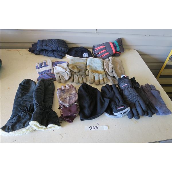 Winter Gloves X6 Pairs, Work Gloves X4 Pair and 2X Toques