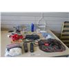 Image 1 : Misc. Household Items Bundle - Straps, Bird Feeder, Power Bar, Xmas Mats, Bluetooth Headset (Used), 