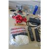 Image 2 : Misc. Household Items Bundle - Straps, Bird Feeder, Power Bar, Xmas Mats, Bluetooth Headset (Used), 