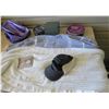 Image 2 : Household Items - Small Insulated Levi's Hat, Blanket, Table Cloth, Exercise Ball, CD and 3X Tins