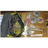Image 1 : Grinder Wheels X3,Hitch Pin, 12 V Trouble Light and Misc. Tools