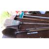 Image 2 : Garden/Outdoor Tools -Shovel, Broom X2, Hoe and Squeegee
