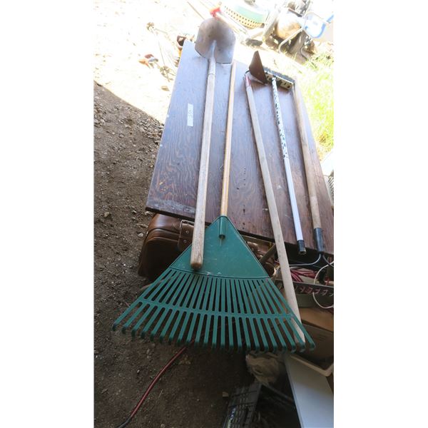 Garden Tools - Rake X2, Broom, Shovel and Hoe