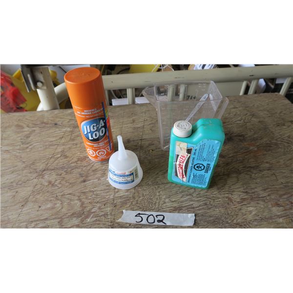 Lubricant, Windshield Cleaner Fluid, Funnel and Measuring Cup