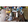 Image 1 : Paint Tools and Supplies- Spray Cans X5, HPLV Spray Gun, Rollers X2, Sleeves, Gloves, Thinner X4, Ca