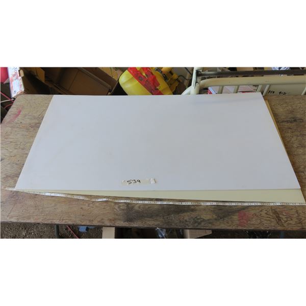 24"X48" Plastic Boards X2, 21.5"X24" 4X Hard Plastic Board and 42.5"X8"X3/8" White Plastic Board