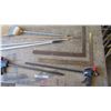 Image 3 : Measuring Squares X2, 24" Ratchet Clamps X2, Dowling X2, Extension Pole and Broom