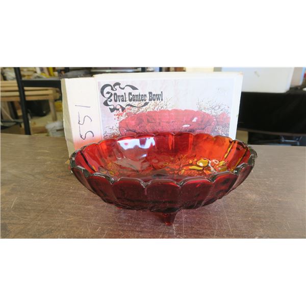 Red Decorative Oval Center Bowl