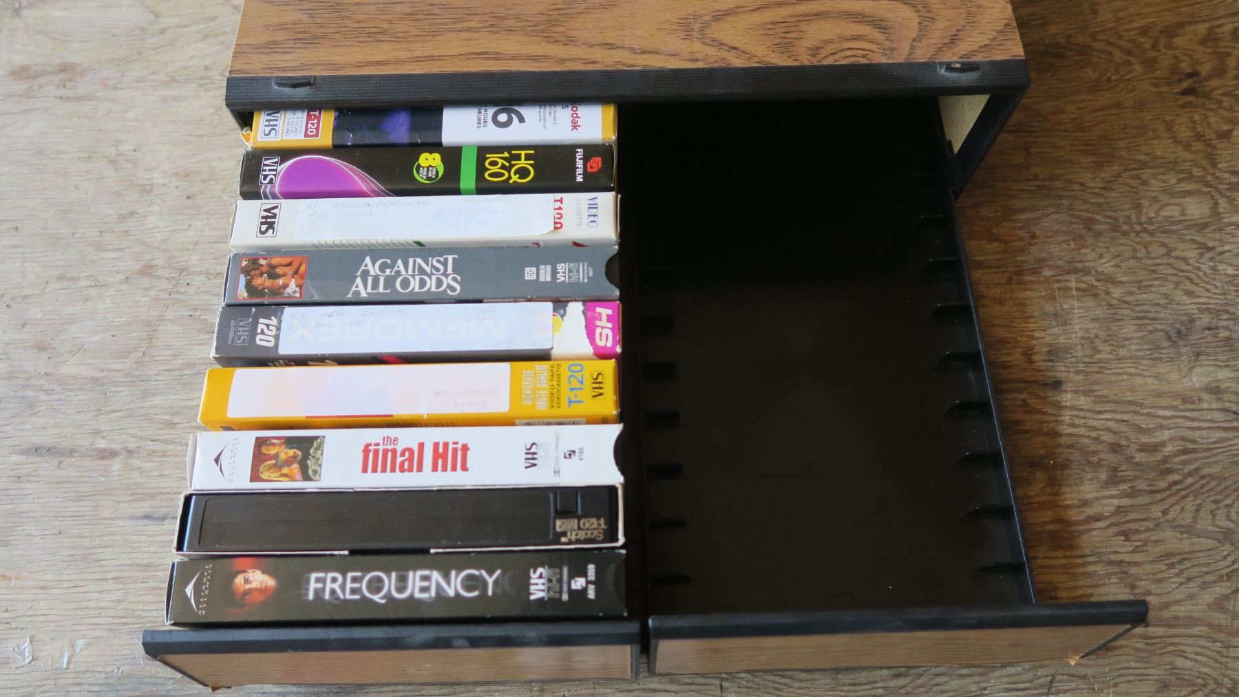 VHS Drawer System with Tapes and 2 Movies