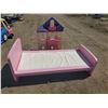 Image 1 : child's pink bed w/ slats, mattress & princess tower
