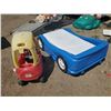 Image 3 : child's racecar bed w/ base, mattress & little tikes foot pedal car