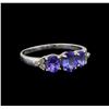 Image 1 : 14KT White Gold 1.33 ctw Tanzanite and Diamond Ring