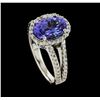 Image 4 : 3.04 ctw Tanzanite and Diamond Ring - 14KT White Gold