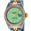 Image 1 : Rolex Ladies 2 Tone Green VS Diamond Oyster Perpetual Datejust Wristwatch