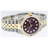 Image 3 : Rolex Mens 2 Tone Maroon & Ruby Channel Set Diamond Datejust Wristwatch