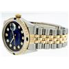 Image 8 : Rolex Mens 2 Tone Blue Vignette Diamond & Sapphire 36MM Oyster Perpetual Datejus