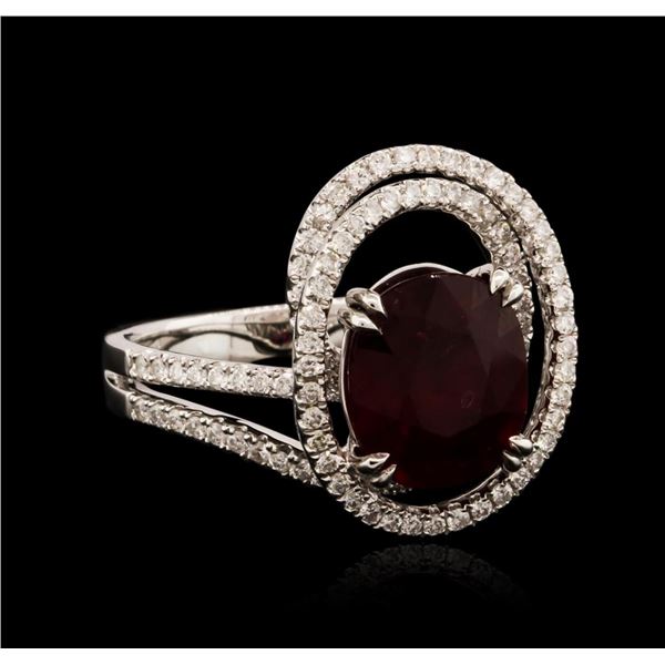 18KT White Gold 3.89 ctw Ruby and Diamond Ring