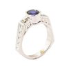 Image 4 : 1.60 ctw Blue Sapphire And Diamond Ring - 14KT White Gold