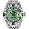 Image 1 : Rolex Ladies Stainless Steel Green MOP Diamond Datejust Wristwatch
