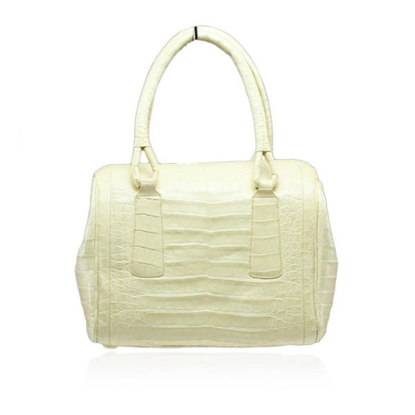 Nancy Gonzalez Yellow Crocodile Top Handle Handbag