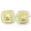 Image 1 : Krypell Sterling Silver & 14k Yellow Gold Square Cushion Python Pattern Earrings