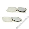 Image 3 : Antique Art Deco 14kt White Gold Etched Dual Panel Cuff Links