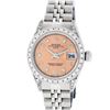 Image 3 : Rolex Ladies Stainless Steel Quickset Salmon Diamond Lugs Datejust Wristwatch