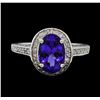 Image 2 : 2.94 ctw Tanzanite and Diamond Ring - 14KT White Gold