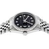 Image 4 : Rolex Mens Stainless Steel Black Diamond 36MM Oyster Perpetaul Datejust