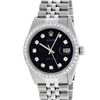Image 8 : Rolex Mens Stainless Steel Black Diamond 36MM Oyster Perpetaul Datejust