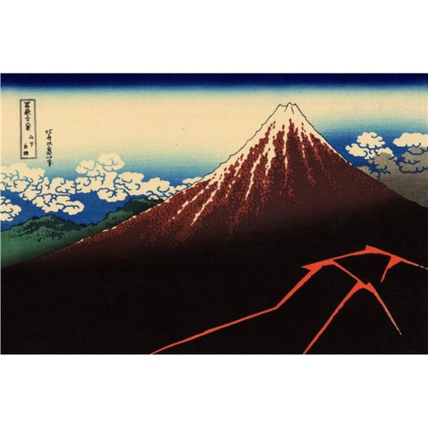 Hokusai - Lightning Below the Summit