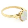 Image 4 : Vintage 14K Yellow Gold 0.65 ctw Petite Oval Cabochon Opal Solitaire Ring Size 6