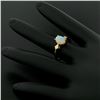 Image 9 : Vintage 14K Yellow Gold 0.65 ctw Petite Oval Cabochon Opal Solitaire Ring Size 6