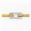 Image 4 : Albadoro Italian 18K Yellow White Gold Unique Geometric Polished Bar Brooch Pin