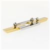 Image 5 : Albadoro Italian 18K Yellow White Gold Unique Geometric Polished Bar Brooch Pin