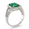 Image 2 : 2.64 ctw Emerald and 0.89 ctw Diamond Platinum Ring