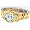 Image 4 : Rolex Ladies 18K Yellow Gold Mother Of Pearl Emerald Datejust President Wristwat