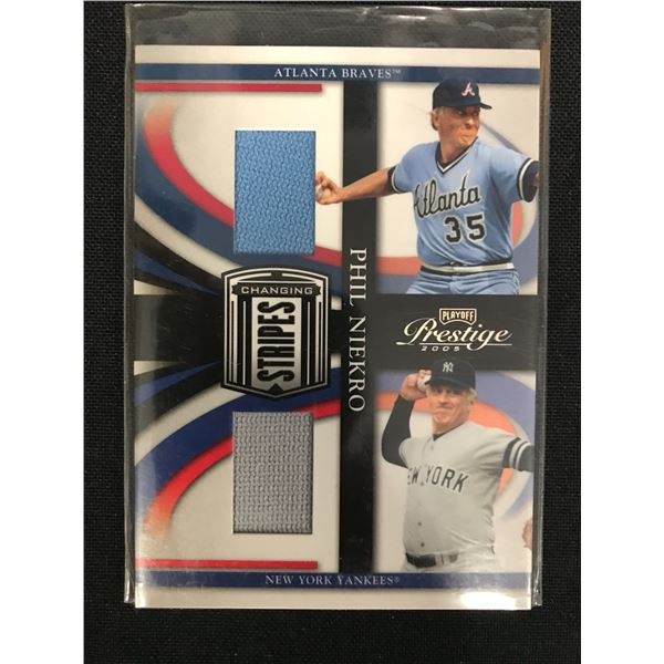 2005 Playoff Prestige Changing Stripes Braves Baseball Card #23 Phil Niekro