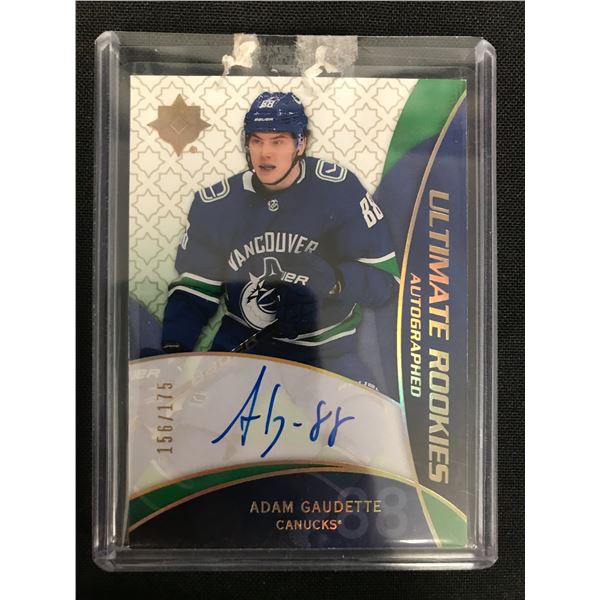 2018-19 Ultimate Collection '08-09 Retro Rookies Auto Adam Gaudette RC /175