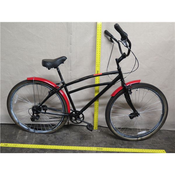 Schwinn Men's Black Road Bike w/ Red Fenders & Ape Hanger Handlebars
