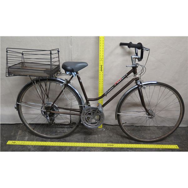 Schwinn Varsity Girl's Black Road Bike w/ Metal Fenders & Rear Wire Basket