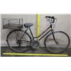 Image 1 : Schwinn Varsity Girl's Black Road Bike w/ Metal Fenders & Rear Wire Basket