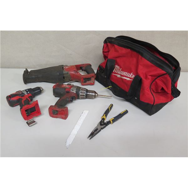 Milwaukee Sawzall, Hammer Drill & Drill Driver in Soft Case