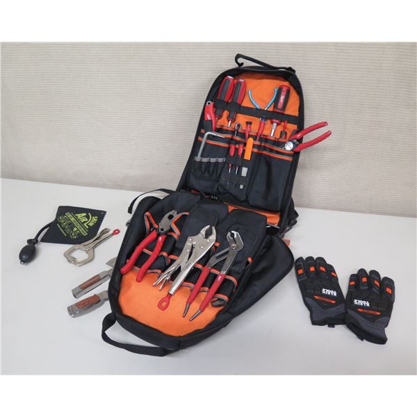 Klein Tools Soft Case w/ Wrenches, Clamps, Gloves, Screwdrivers, etc