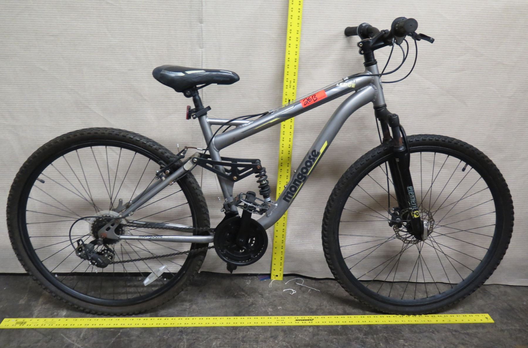 Mongoose Ledge 3.1 Men's Full Suspension Silver Mountain Bike