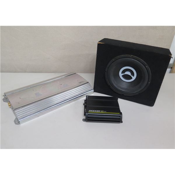 Kicker CX 300.1 Amplifier, Orion 8002 Car Amplifier & Speaker
