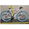 Image 1 : Pure Fix Cycles Men's White Bike w/ Blue Tires